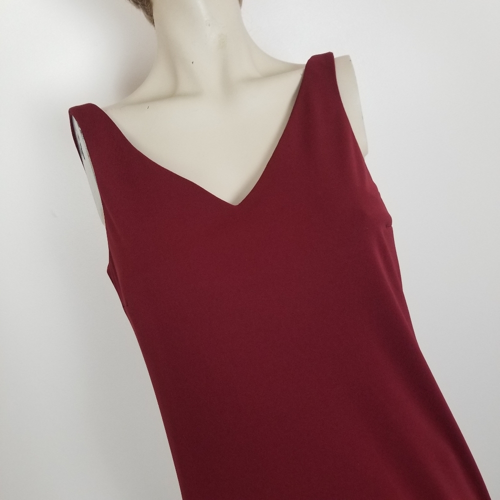 Vintage BCBG maxazria v neck dark red maxi dress 90s Y2K Grunge Whimsigoth - Picture 9 of 10
